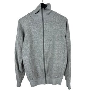 Vintage 80s Grey Full Zip Essential Blank Collared Jacket Size M